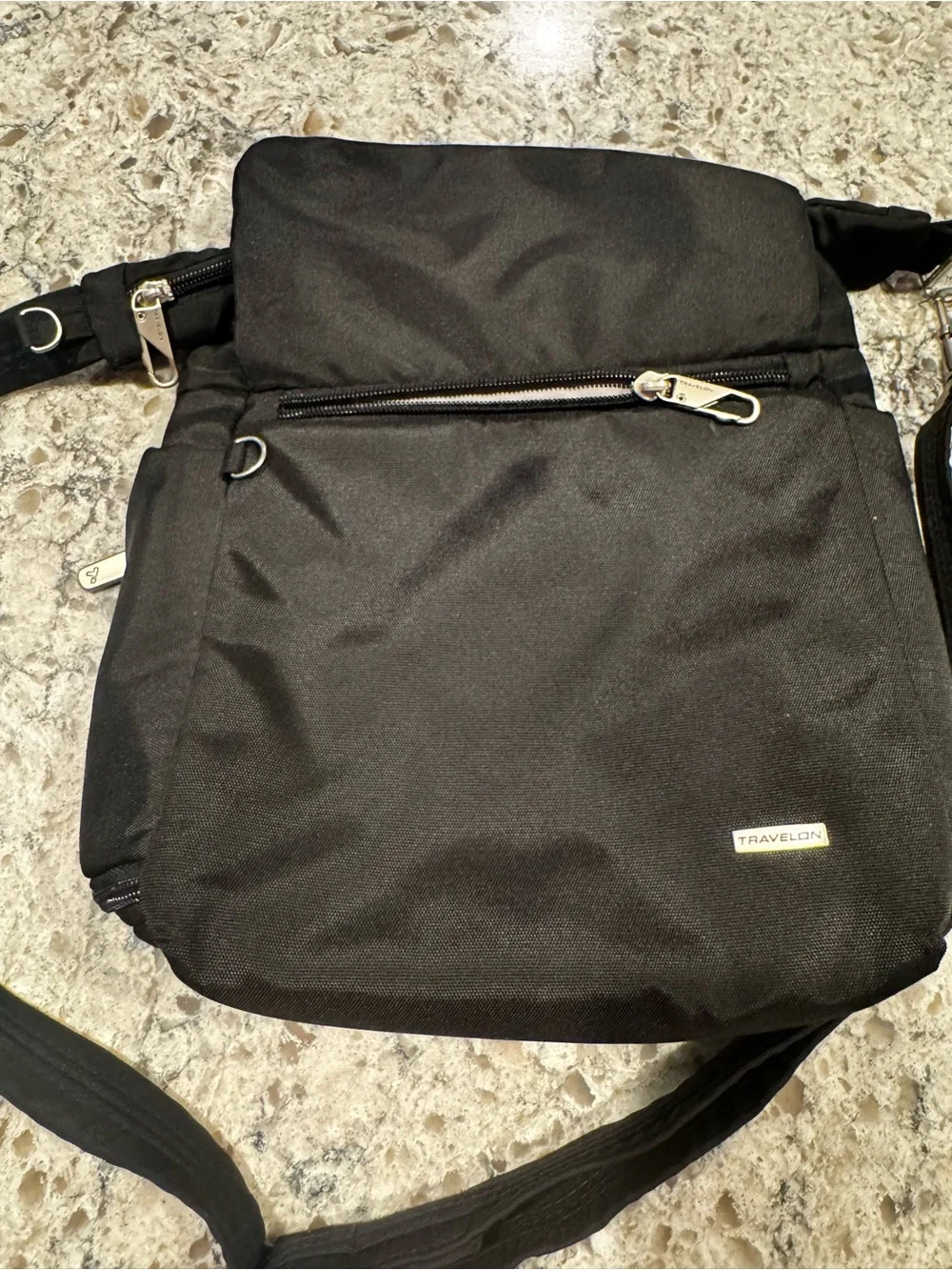 Travelon Black Crossbody Messenger mid size Bag